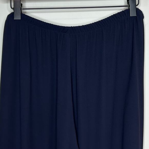 Eileen Fisher 100% Silk Navy Blue Flowy Pants Size S Minimalist - Picture 5 of 10